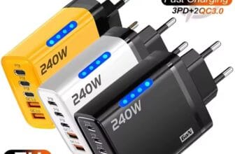 شاحن سريع GaN 240 واط 5 في 1 USB-C