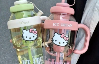 زجاجة مياه Sanrio Hello Kitty بسعة كبيرة – مانعة للتسرب بتصميم لطيف