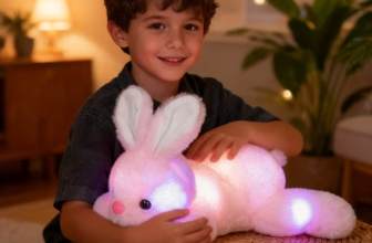 مصباح ليلي LED على شكل أرنب – لعبة قطيفة مضيئة للأطفال